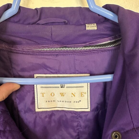 Vtg Womens Coat London Fog Blue Purple Jacket XL Regular Lined 90s Workwear - Picture 2 of 8
